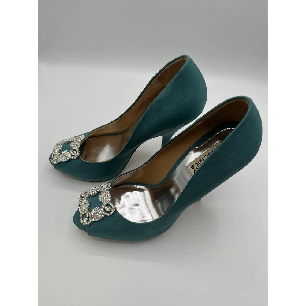 Bagley Mischka Jade Jeweled High‎ Heeled Shoes